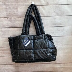 NEW WITH TAGS PAWSITIVELY FUN! PUFFER PET TOTE IN BLACK